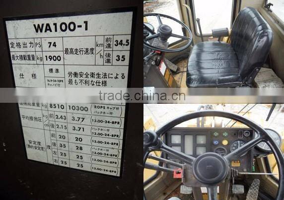 WHEEL LOADER USED KOMATSU WA100 -1 JAPANESE FRONT LOADER 1.2m3 BUCKET SIZE