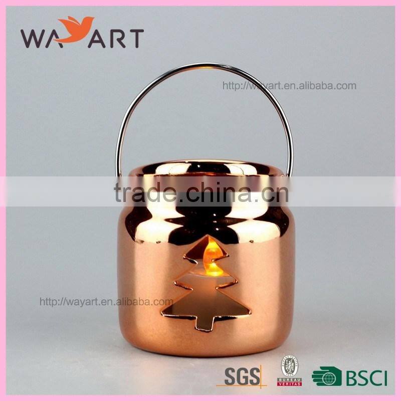 Nice Design Ceramic Gold Candle Jar