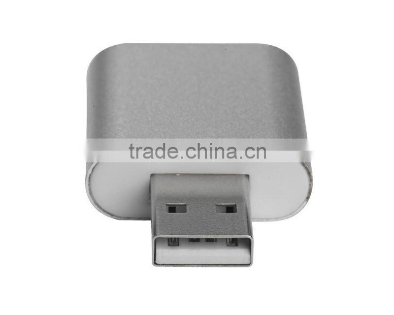 Portable Aluminum External USB Audio Adapter Sound Card driver with Stereo Headphone/Speaker