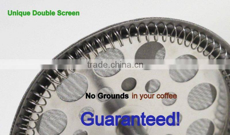 Chrome Borosilicate Glass French Coffee Press 34-Ounce