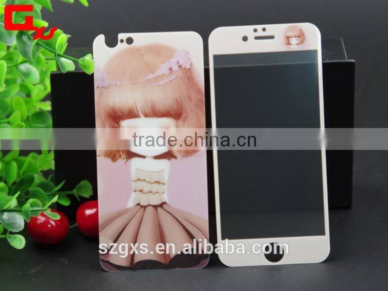 cartoon tempered glass screen protector for iphone front and back glass screen film
