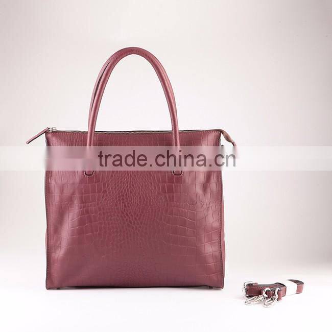 5602 - 2016 Spring fashion croco genuine leather branded woman bag in low price