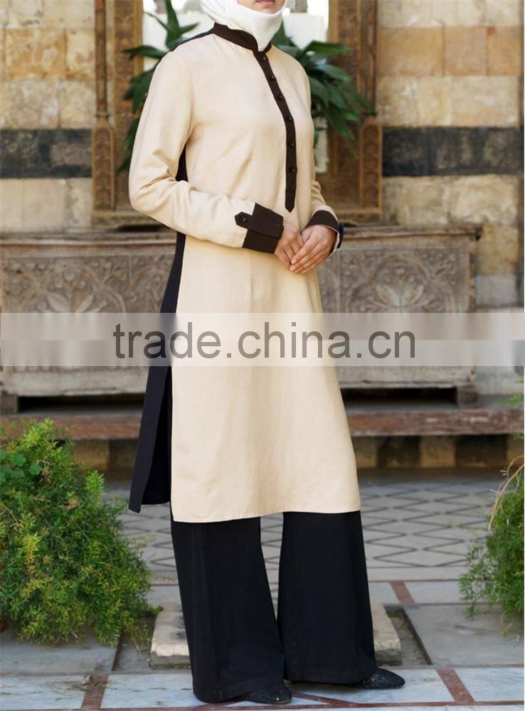 OEM service China factory custom made arabic basic indonesia muslim tunic