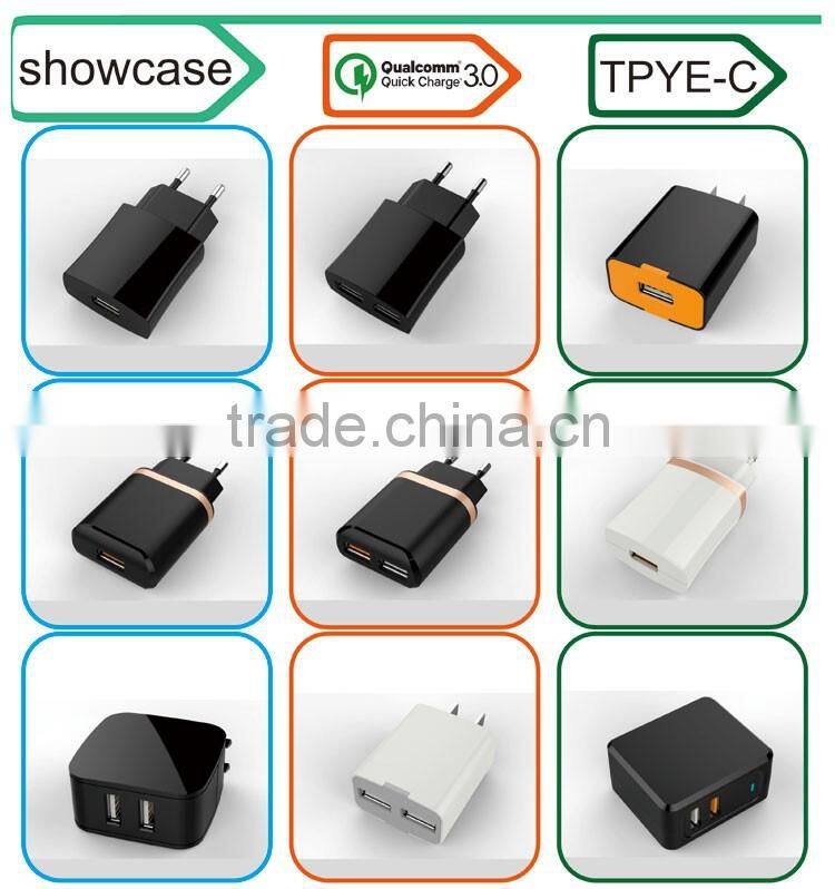 Factory Outlet Wall Charger Folding Plug Travel Charger 5V 2.4A Dual Port USB Wall Charger