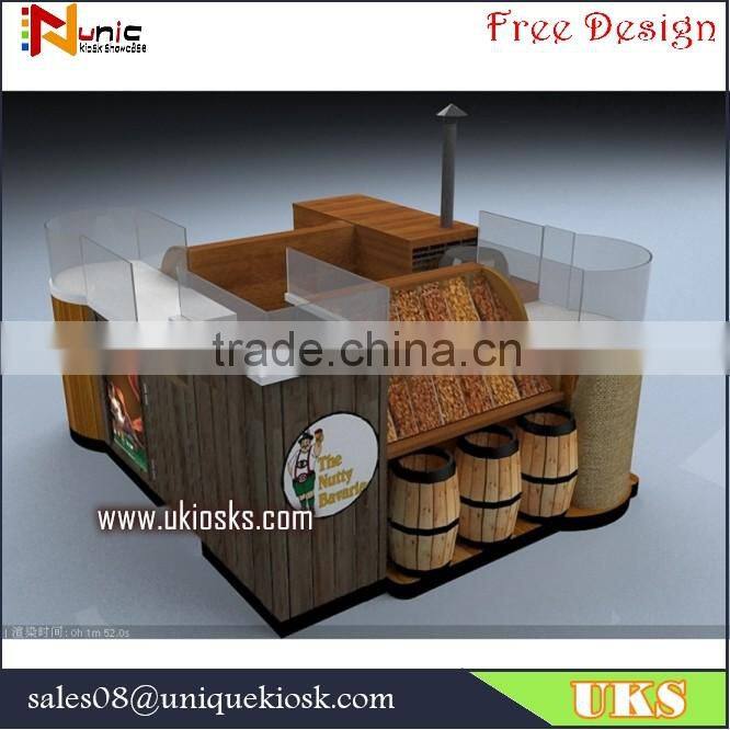 2016 Christmas mall candy kiosk, cotton candy kiosk design, candy store furniture for sale