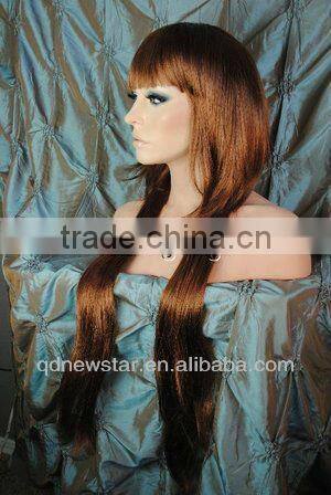 Brown color bob long Synthetic lace front Wig drop shipping factory price