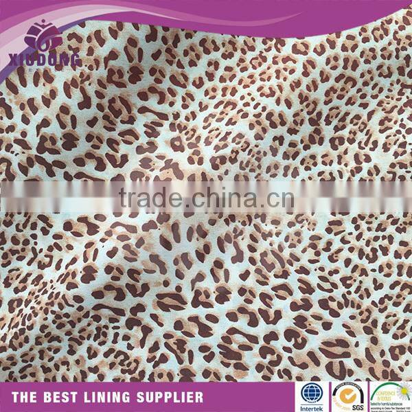 100% polyester 190T 210T taffeta leopard printed fabric for lining /printing fabric for suit dress bag inner fabric