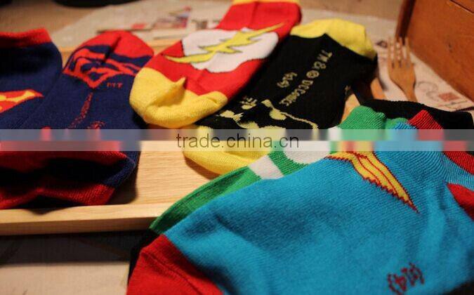 Animation Cartoon New Super Hero Green Lantern Iron Man Wonder Woman Spiderman Cotton Socks