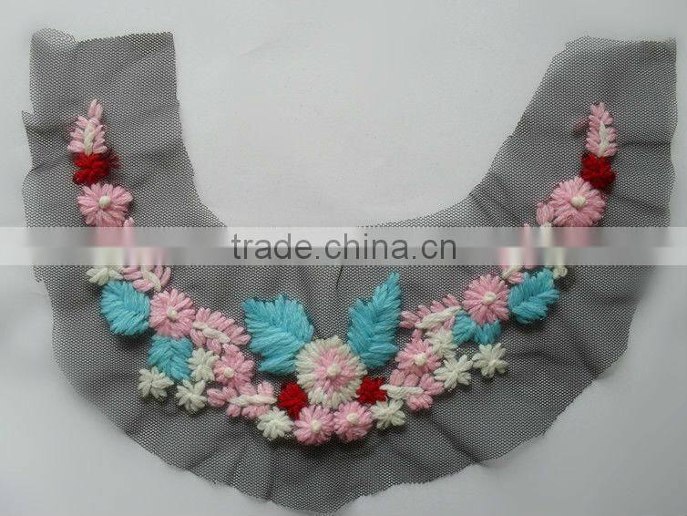 Handband crochet flower neck collar