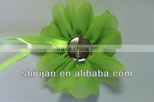 chiffon flower with beads and pearl/artificial flower corsage