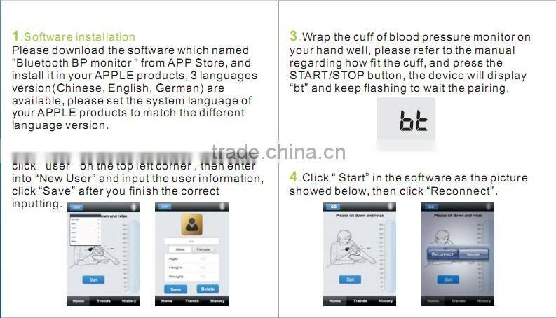 New Bluetooth 4.0 Blood Pressure Machine for iOS and Android Devices