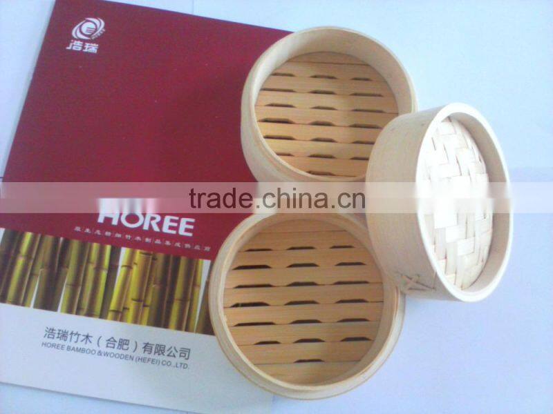 2015 Wholesale Cheap Commercial Bamboo Steamer with 2 layer 1 cover