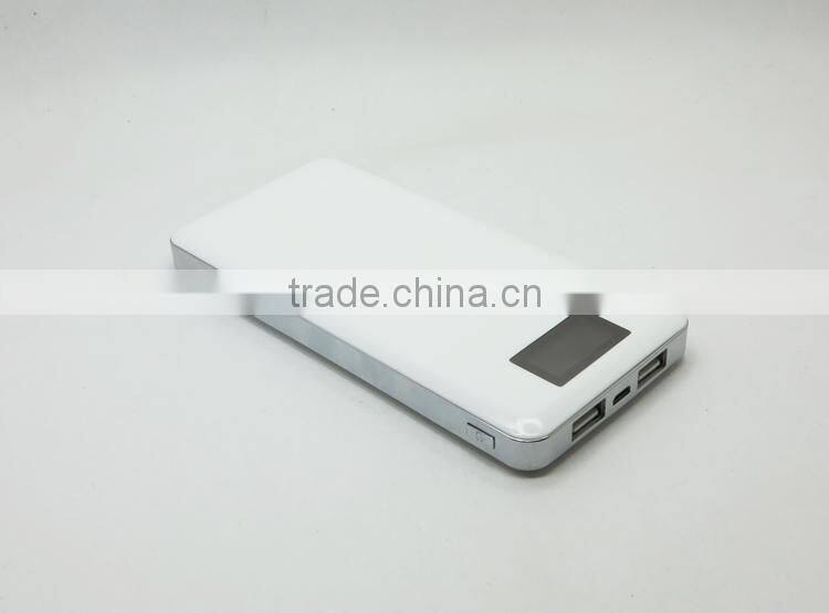 New electronic LCD screen ultra thin power bank 10000mah for iphone 6 plus