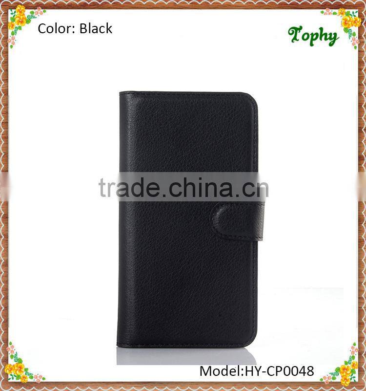 Black PU Leather + PC Litchi Pattern Wallet Card Stand Cover Holster Phone Sets Magnetic Flip Case For Motorola X Play