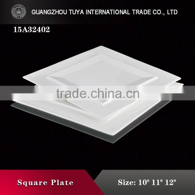 Chinese and Western microwave safe steak plate white square folding steak ceramic plate