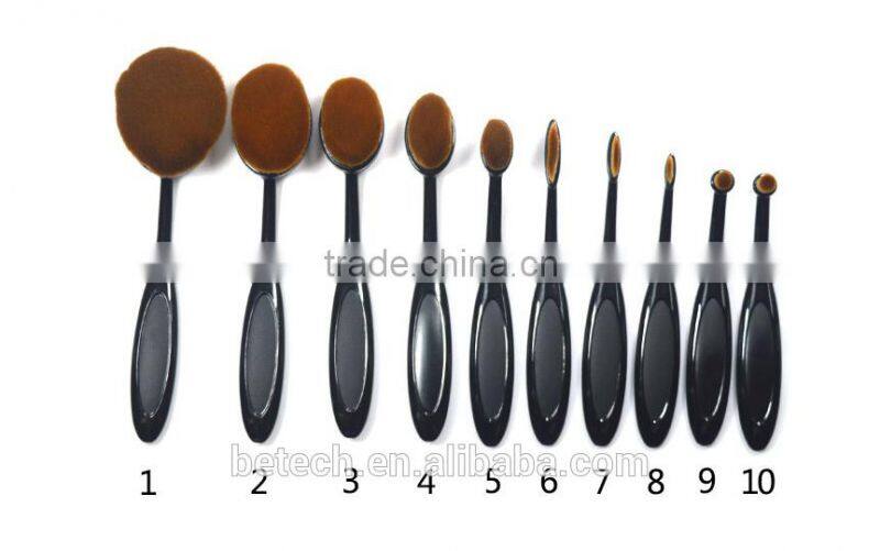 Newest 10PCs/Set Toothbrush Eyebrow Eyeliner Lip Oval makeup brush