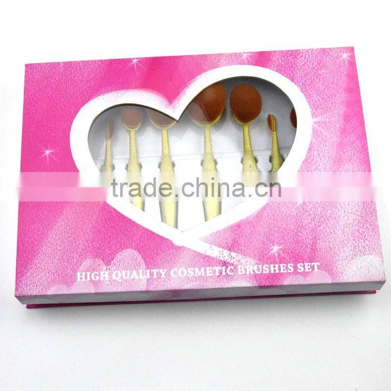 10pcs NEW design Bling cosmetic brush synthetic toothbrush oval makeup brush set