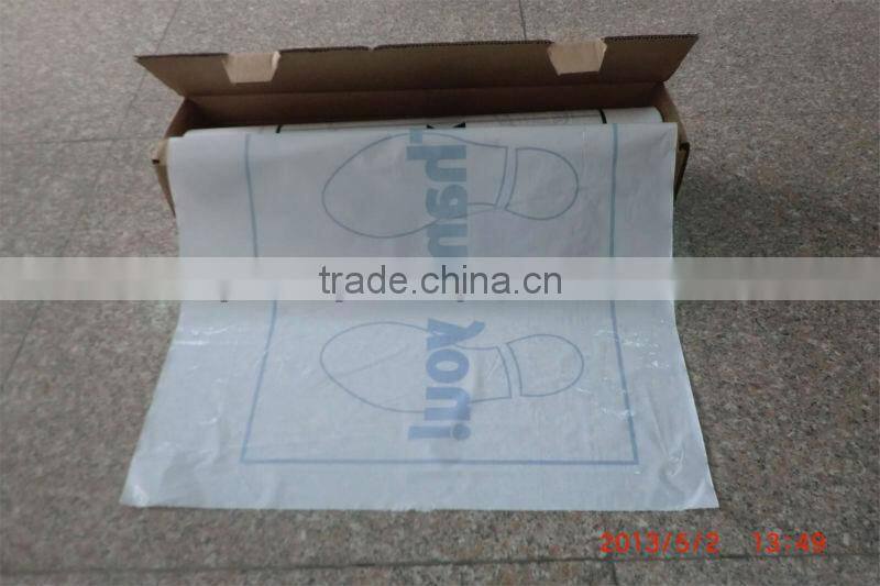 PE car floor foot mat with floor mark printed