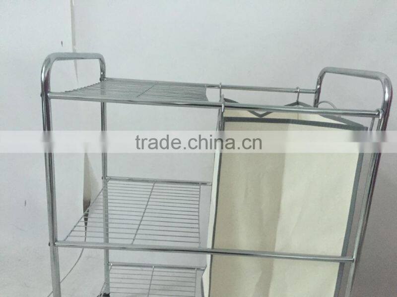 Vivinature new design Laundry Carts Standard Wire Frame Metal Laundry Trolley Hamper