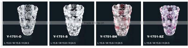 Rose shaped tall cylinder glass vase martini for wedding centerpieces