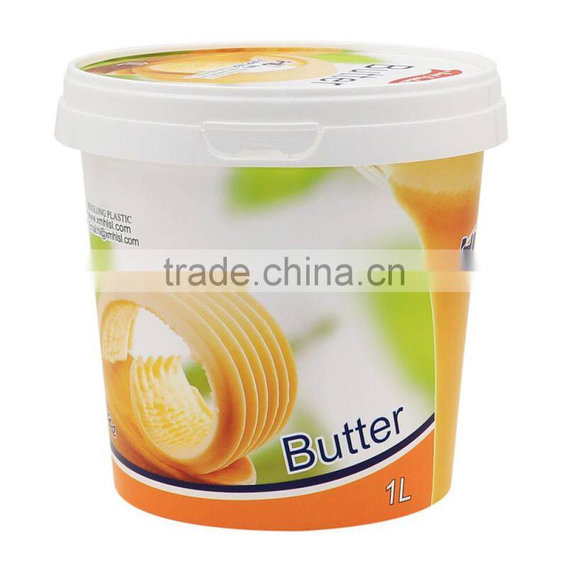 Plastic ice cream containers with lids,ice cream container with IML labels,plastic product packaging boxes with logo