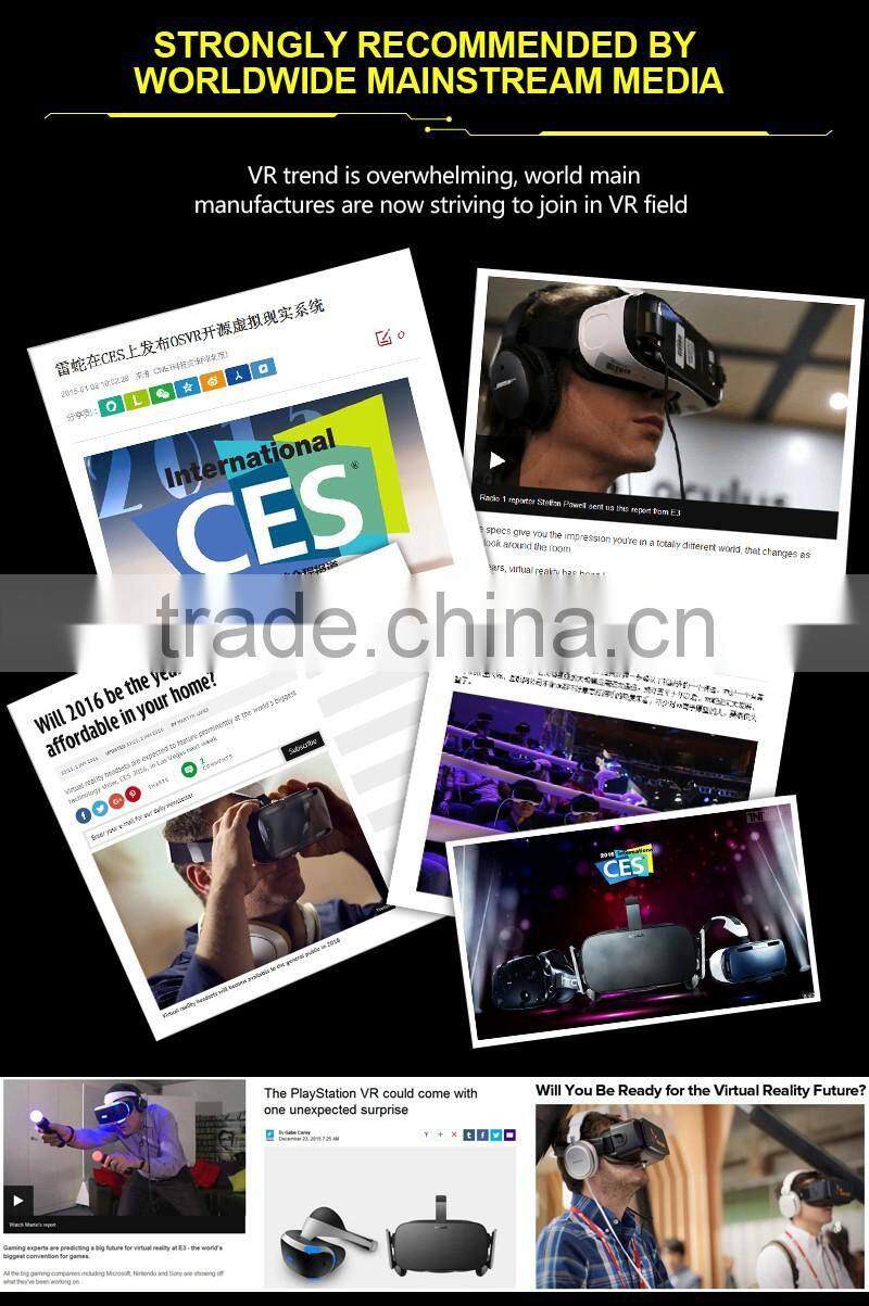 Fashion Style VR case 2 Generation Virtual Reality 3D glasses for IOS and android phone with gamepad