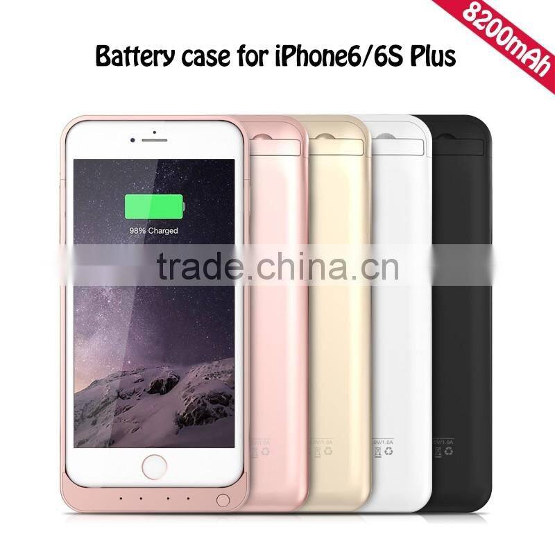 New Arrival Powerful 8200mAh Battery Case For iPhone6/6s Plus Coloful Back Battery Case For Mobile Phone
