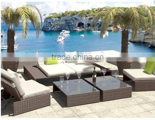 2017 Trade Assurance Most Popular Outdoor leisure ways alum frame rattan sofa set designs