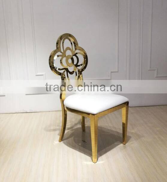 modern face gold wedding stage chair