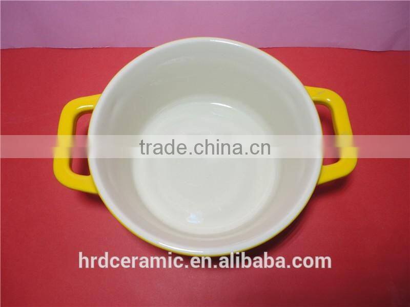 Fun yellow glazed soup bolw Ceramic glazed bowl / Decorative Bowl
