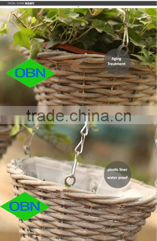 Wicker china home decor flower hanging basket