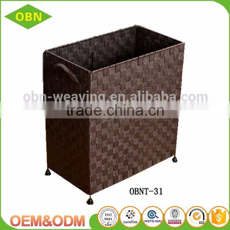 China supplier customized stackable nylon woven hamper collapsible folding laundry basket