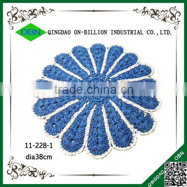 Colored paper rope crochet placemats