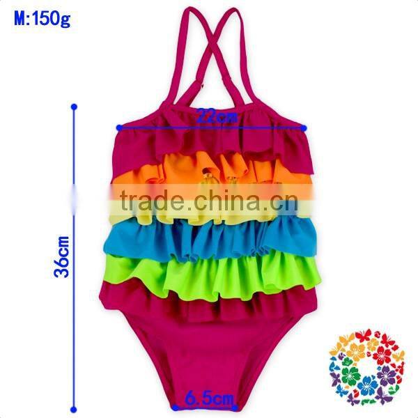 Pretty Rainbow Ruffle Baby Girls Swimsuit One Piece