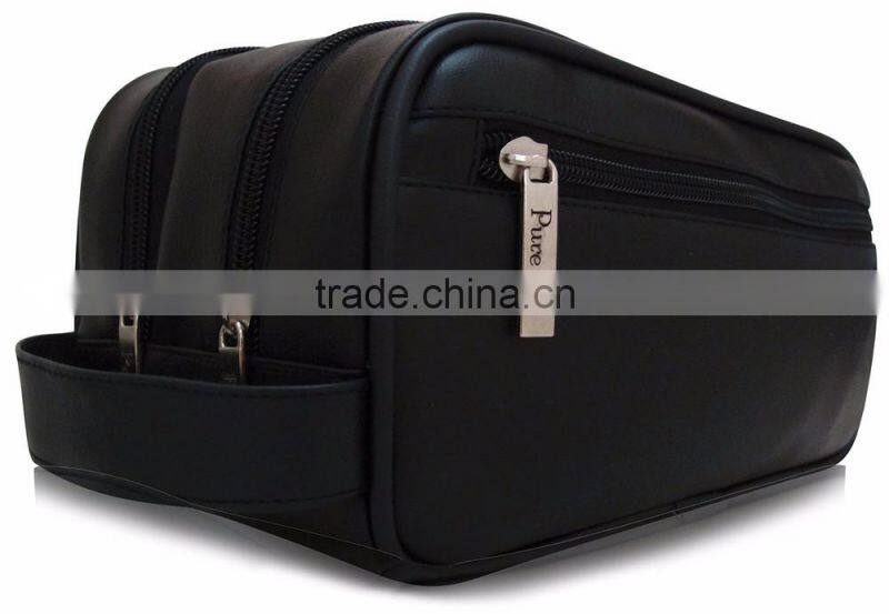 2017 Best saling Large capacity travel leather men toiletry bag