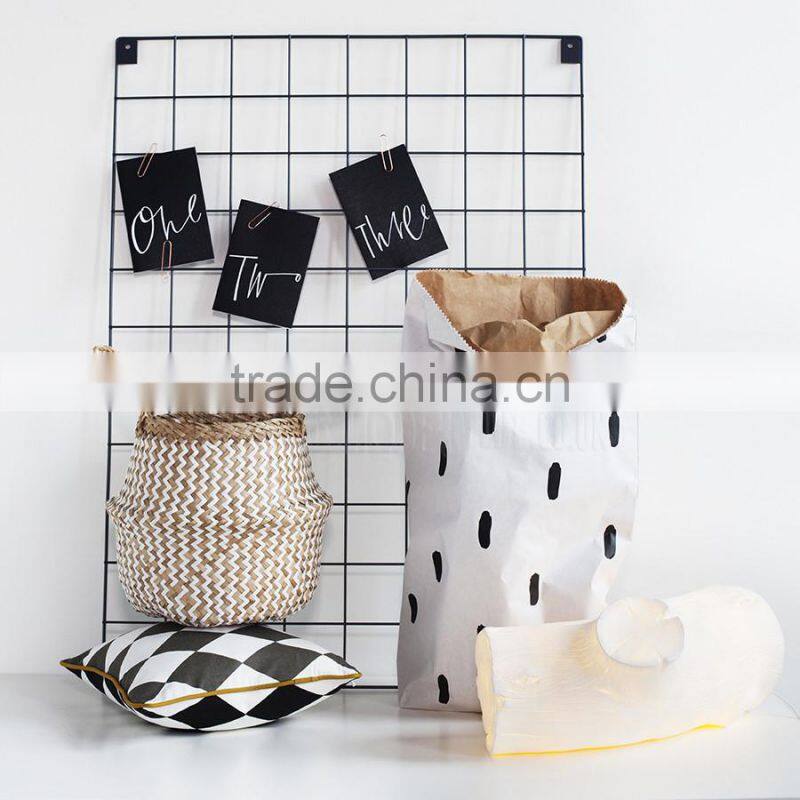 Handmade home decor zigzag belly seagrass basket