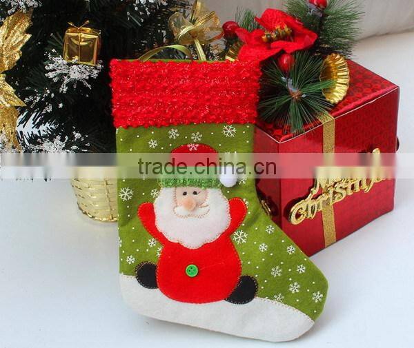 Hot best selling new products alibaba china fabric bulk handmade diy custom felt green wholesale christmas stocking hangers