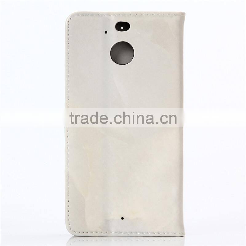 Noble design high quality marble PU card bumper/pocket cell phone case for HTC