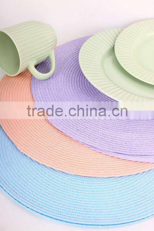 woven table mats/Round PP tablemats/placemat, pink color