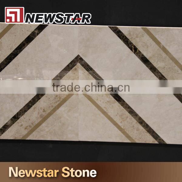 Polished marble waterjet mosaic
