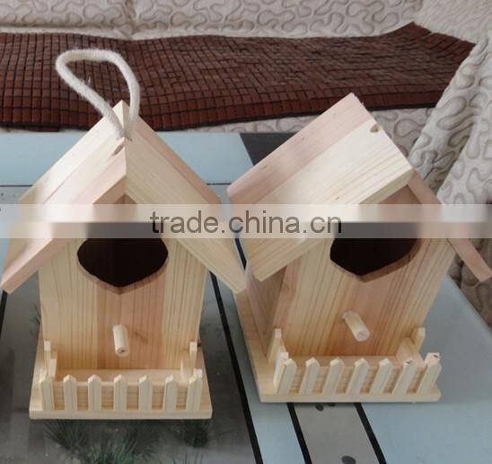 wholesale unfinished Beautiful pine wooden bird house