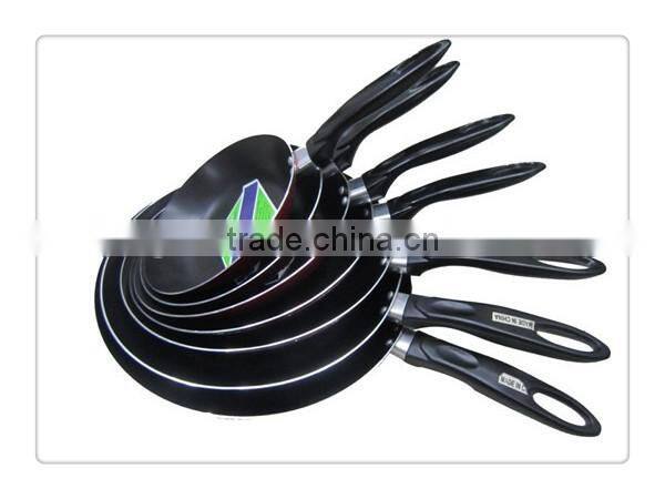 Colorful 6pcs high quality aluminium frying pan