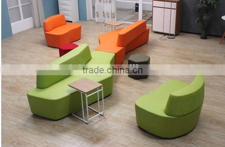 Amazing high fashion project furniture modern colorful backrest sofa chair free style waiting seats for shopping center