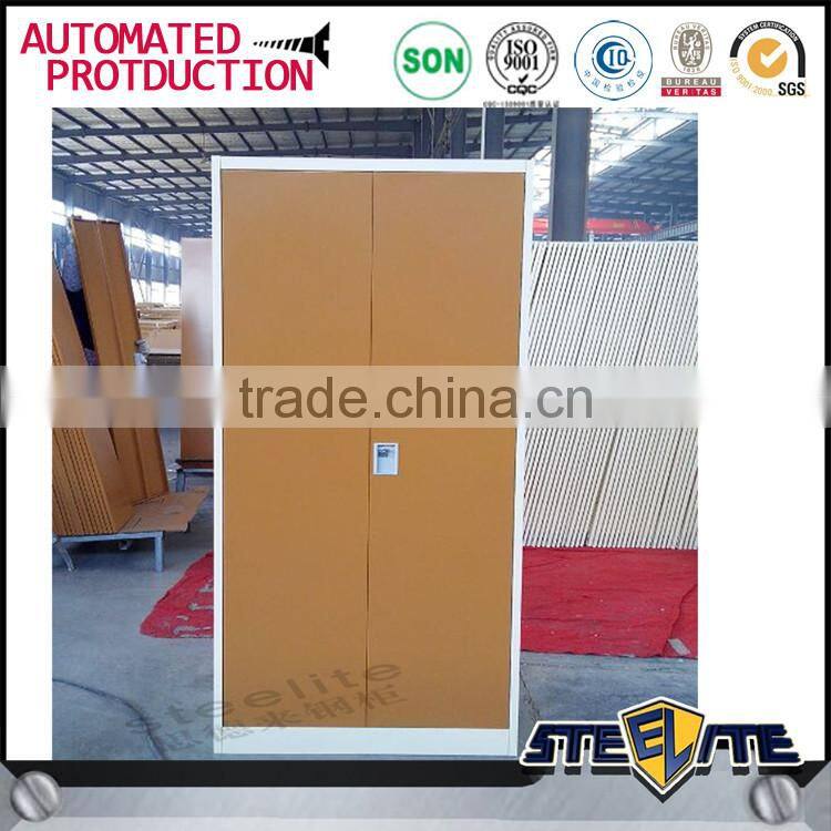 Sample bedroom wardrobe stainless steel hanging clothes storage cabinet with adjustable shelves