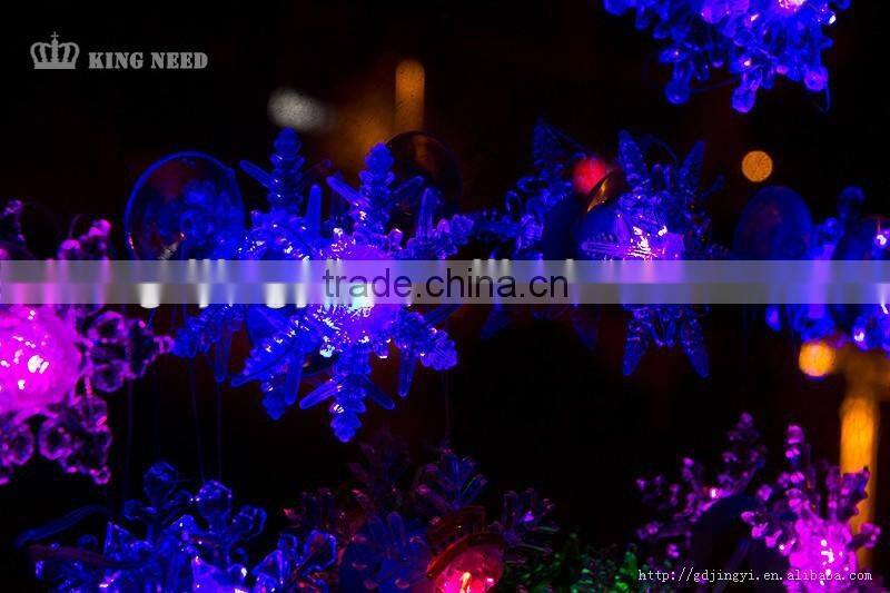 LED electronic light acrylic snowflake hanging Xmas tree ornament