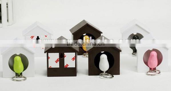 bird's nest key ring with whistle hang on the wall