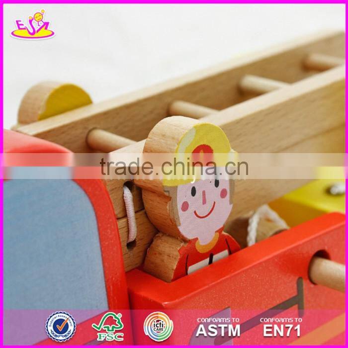 2017 New design children wooden fire truck toys W04A289