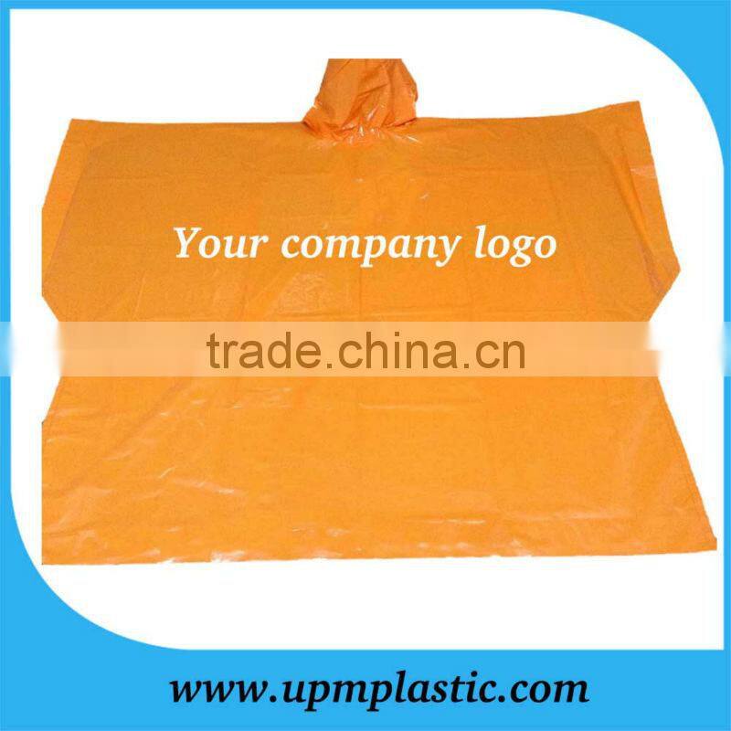 Emergency disposable one time used promotional plastic LDPE Rain gear