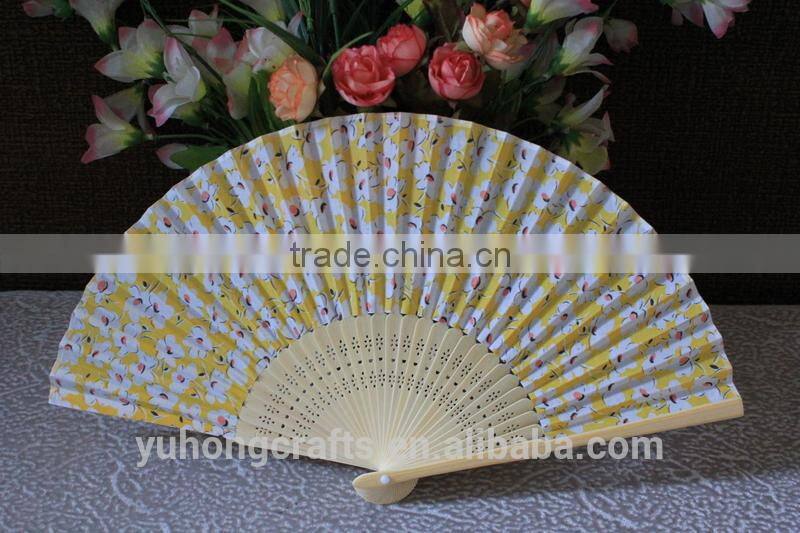 bamboo fabric folding fan for women