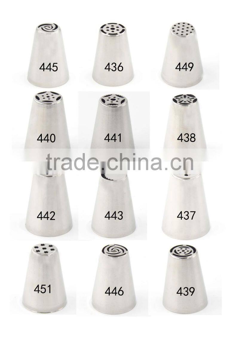 High quanlity stainless steel flower shaped cream nozzles cake cream decorating tip sets